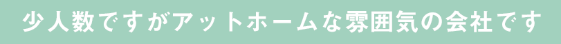 少人数ですがアットホームな雰囲気の会社です